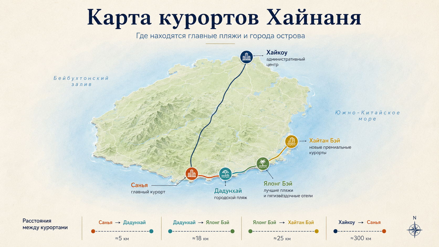 карта курортов хайнаня